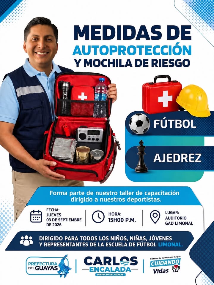 GAD Limonal y Prefectura del Guayas dictarán taller de autoprotección para jóvenes futbolistas
